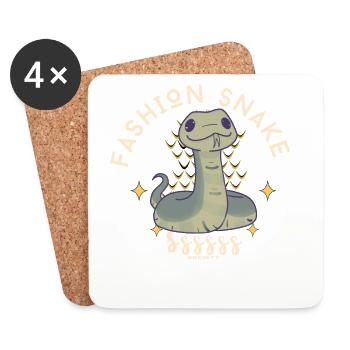 Fashion Snake Society Logo - Coasters (set of 4) - white - Front