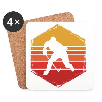 Hockey sur glace - Dessous de verre (lot de 4) - blanc - Devant