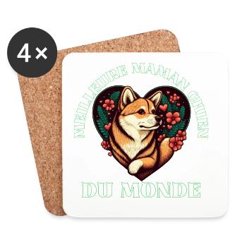 Meilleur Maman Chien du Monde - Dessous de verre (lot de 4) - blanc - Devant