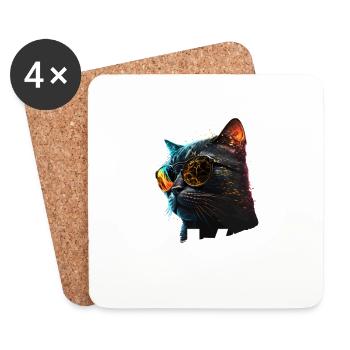 Meilleure Maman Chat Mondiale - Dessous de verre (lot de 4) - blanc - Devant