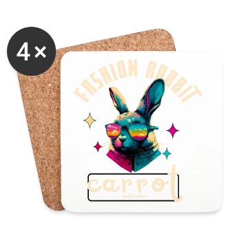 Rabbit Fashion Carpet Society - Coasters (set of 4) - white - Front