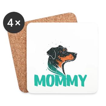 Dog Mommy Attitude Chiots - Dessous de verre (lot de 4) - blanc - Devant