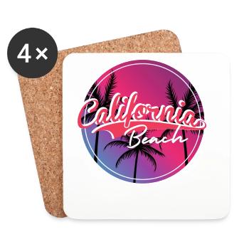California Beach Neon-Schrift - Untersetzer (4er-Set) - Weiß - Vorne