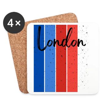London Stripes Speckle-Schrift - Untersetzer (4er-Set) - Weiß - Vorne