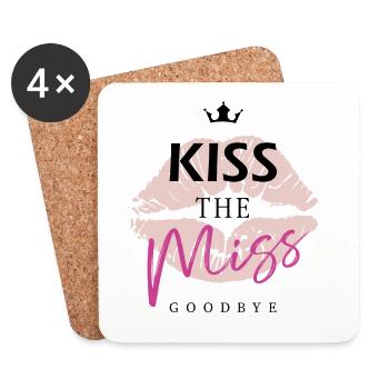 Kiss the miss - Untersetzer (4er-Set) - Weiß - Vorne