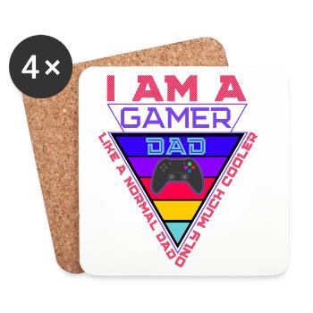 Fierté du triangle du Papa Gamer - Dessous de verre (lot de 4) - blanc - Devant