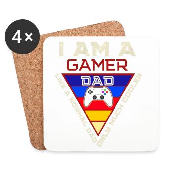Je suis un papa gamer - Dessous de verre (lot de 4) - blanc - Devant