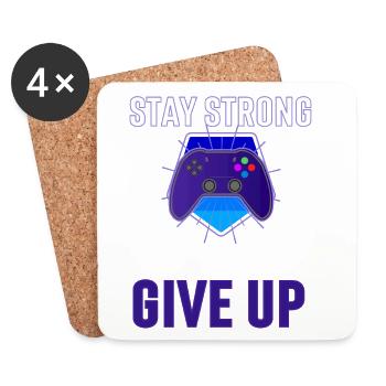 Stay Strong Never Give Up Controller - Coasters (set of 4) - white - Front