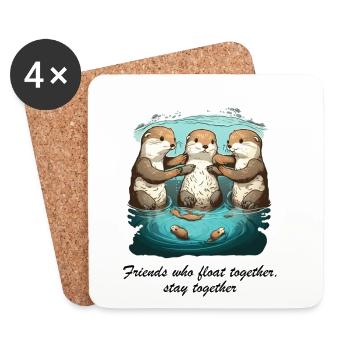 Friends who float together stay together - Coasters (set of 4) - white - Front