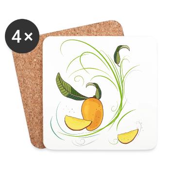 Mango, fruit - Coasters (set of 4) - white - Front