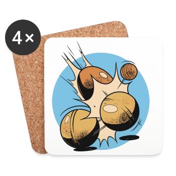 Boules player Boules ball for Bouler Petanque Boule - Coasters (set of 4) - white - Front