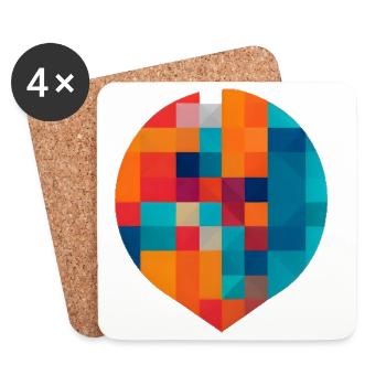 Colorful geometry - Coasters (set of 4) - white - Front