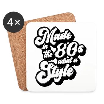 Made in the 80s schwarz weiss - Untersetzer (4er-Set) - Weiß - Vorne