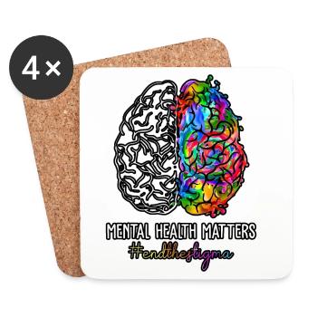 End The Stigma Mental Health Matters - Coasters (set of 4) - white - Front