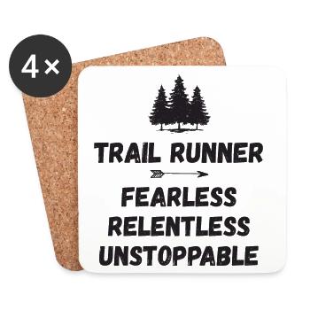 Trail Runner - Furchtlos. Unerbittlich. Unaufhaltsam. - Untersetzer (4er-Set) - Weiß - Vorne