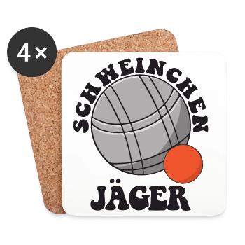 Boule Spruch Kugeln für Bouler Boccia Spiel - Untersetzer (4er-Set) - Weiß - Vorne
