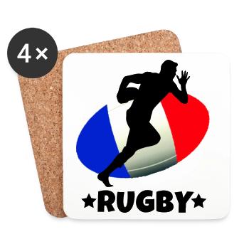 rugby, rugby sport, rugby French - Coasters (set of 4) - white - Front