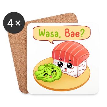 Sushi, Sushi-Fan, Wasabi - Untersetzer (4er-Set) - Weiß - Vorne