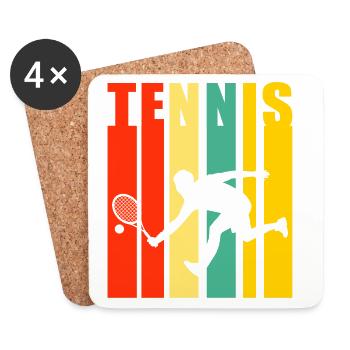 tennis, tennisfan, tennis spielen - Untersetzer (4er-Set) - Weiß - Vorne