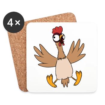 Chicken - Coasters (set of 4) - white - Front