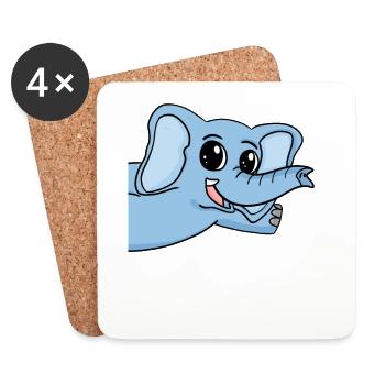Elephant Greeting Greeting - Coasters (set of 4) - white - Front