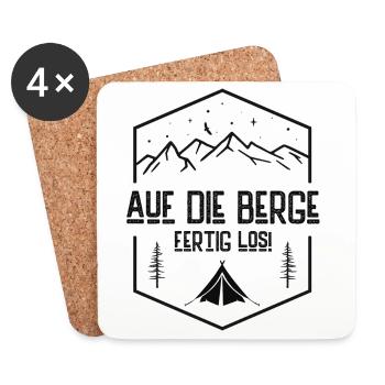 Bergabenteuer Zelt Nacht - Untersetzer (4er-Set) - Weiß - Vorne