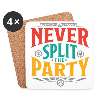 Dungeons And Dragons Never Split The Party - Coasters (set of 4) - white - Front