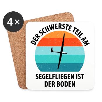 Segelflieger Segelfliegen Segelflugzeug Fliegen - Untersetzer (4er-Set) - Weiß - Vorne