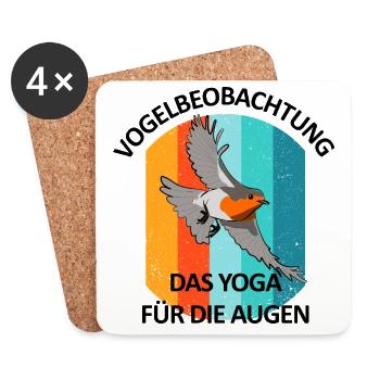 Vogelbeobachtung Vögel Beobachten Birding Vogel - Untersetzer (4er-Set) - Weiß - Vorne