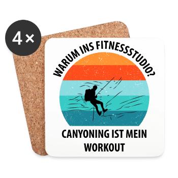 Canyoning Bergsteigen Klettern Wandern Berge - Untersetzer (4er-Set) - Weiß - Vorne
