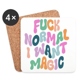 Fuck Normal I want Magic - Untersetzer (4er-Set) - Weiß - Vorne