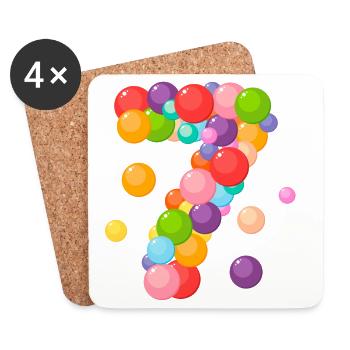 birthday, 7 years, I am 7 years old, 7 years old - Coasters (set of 4) - white - Front
