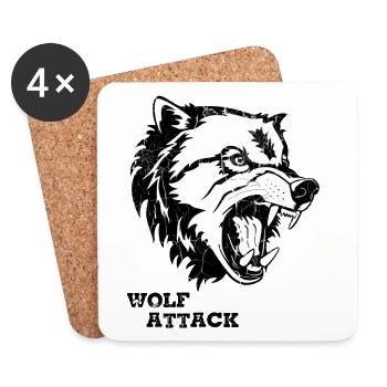 ATTAQUE DE LOUP - Dessous de verre (lot de 4) - blanc - Devant