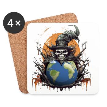 The Death of the Earth Environmental Protection Planet - Coasters (set of 4) - white - Front