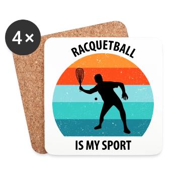 Racqueetball - Coasters (set of 4) - white - Front