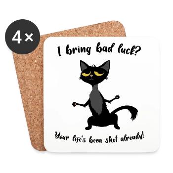 I bring bad luck - Coasters (set of 4) - white - Front