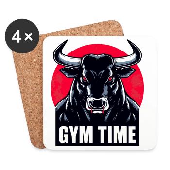 Gym Time - Taurus Strength - Coasters (set of 4) - white - Front