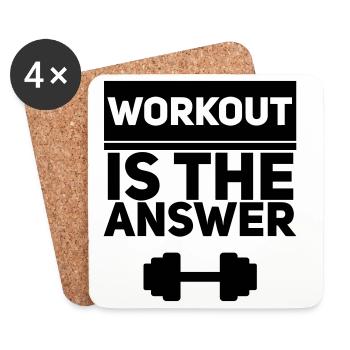 L’entraînement est la réponse - Motivation pour la forme physique - Dessous de verre (lot de 4) - blanc - Devant