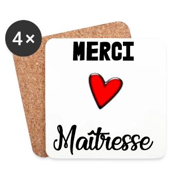 NOËL. ANNEE. ANNIVERSAIRE. RETRAITE. FÊTE DES PERE - Dessous de verre (lot de 4) - blanc - Devant