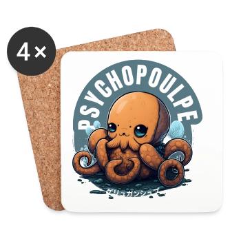 Psychooctopus Ocean Kawaii - Coasters (set of 4) - white - Front