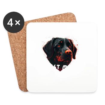 Ma Chienne Valentine - Dessous de verre (lot de 4) - blanc - Devant