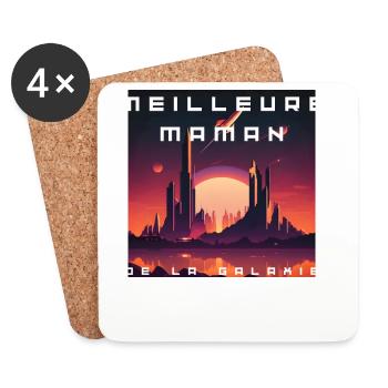 Meilleure Maman Galactique - Dessous de verre (lot de 4) - blanc - Devant