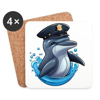 Dolphins Police - Coasters (set of 4) - white - Front