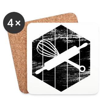 Rolling pin and hand mixer - Coasters (set of 4) - white - Front