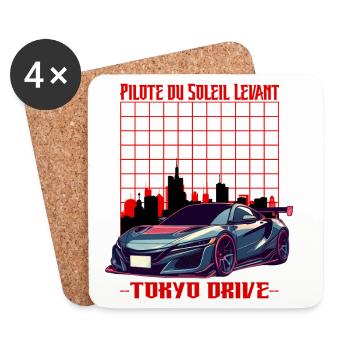 Tokyo Drive Soleil Levant - Dessous de verre (lot de 4) - blanc - Devant