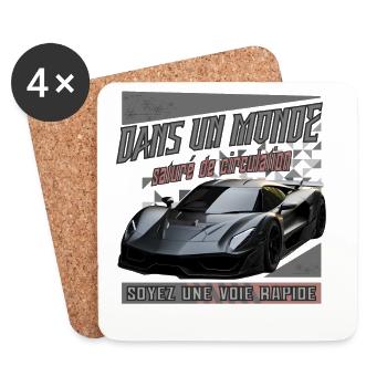 Dans un monde de vitesse automobile - Dessous de verre (lot de 4) - blanc - Devant