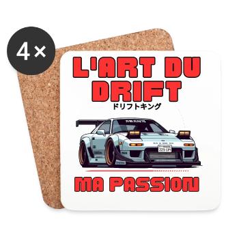 Art du Drift Ma Passion - Dessous de verre (lot de 4) - blanc - Devant