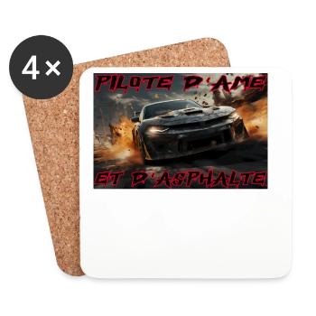 Pilote d'Âme et d'Asphalte - Dessous de verre (lot de 4) - blanc - Devant