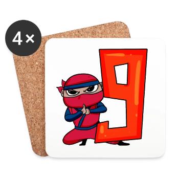 9 Jahre Geburtstag Junge Ninja - Ich bin 9 - Untersetzer (4er-Set) - Weiß - Vorne