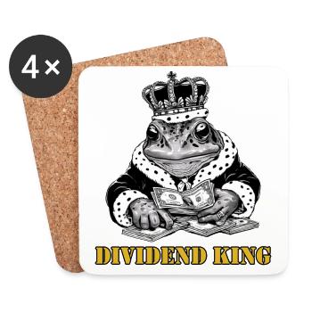 DividendenFrosch Dividend King - Untersetzer (4er-Set) - Weiß - Vorne